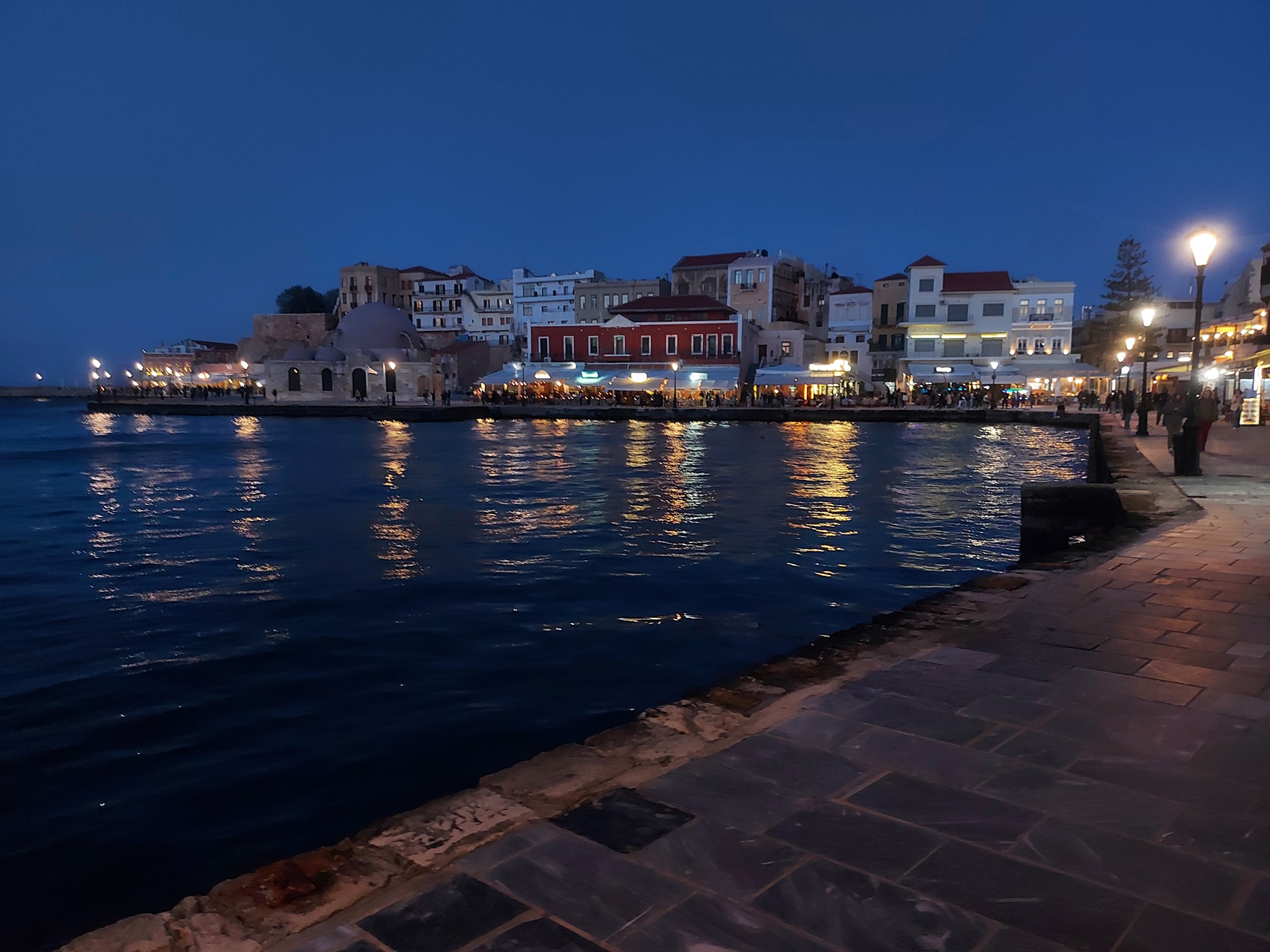 Chania old port by night
